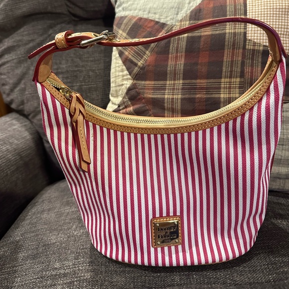 Dooney & Bourke Handbags - Dooney & Bourke Red and White Striped Shoulder Bag